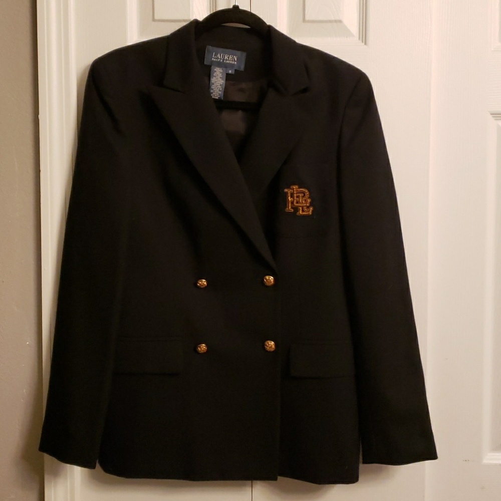 Lauren Ralph Lauren 100% Wool Blazer w/ Crest